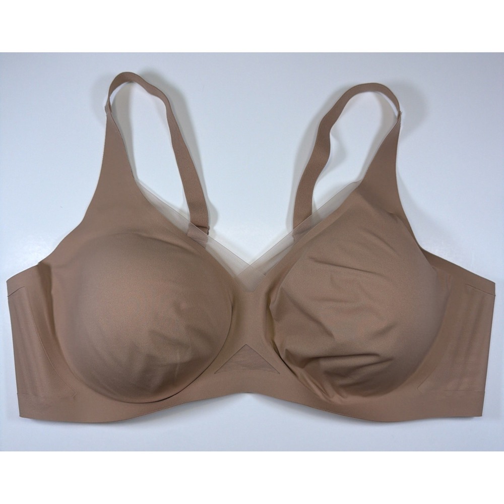 Honeylove Crossover Bra Wireless 3X Tan Beige Removable Padding EUC